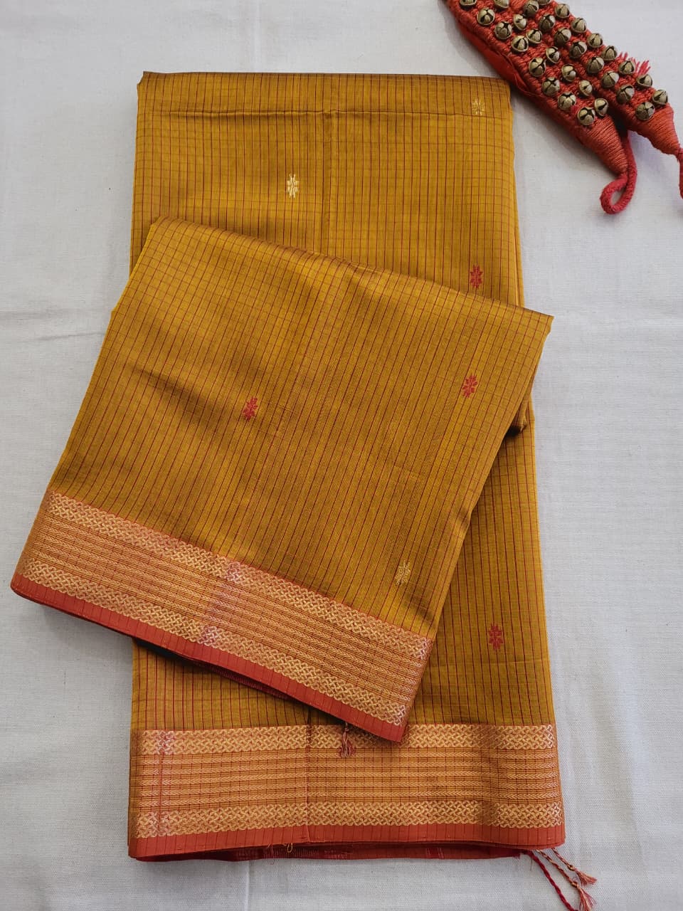Yellow Maheshwari Silk Saree