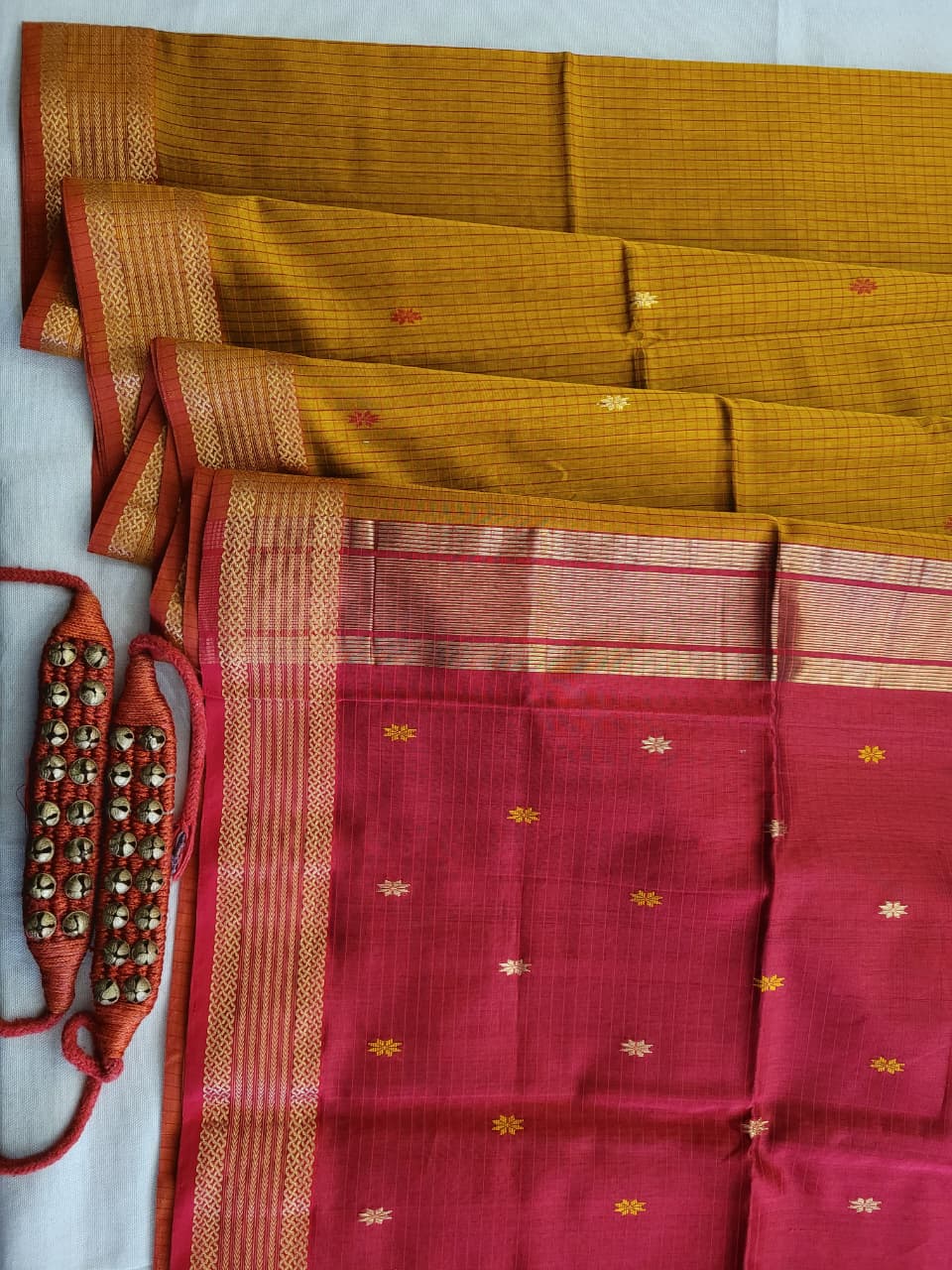 Yellow Maheshwari Silk Saree