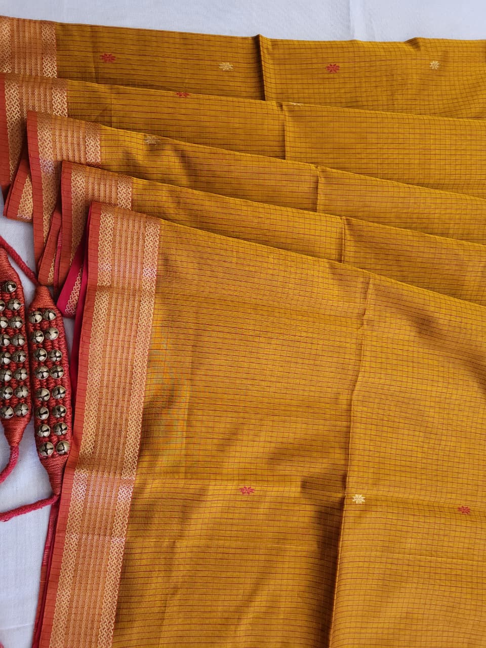 Yellow Maheshwari Silk Saree