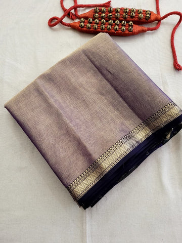 Lavendar Maheshwari Tissue Saree