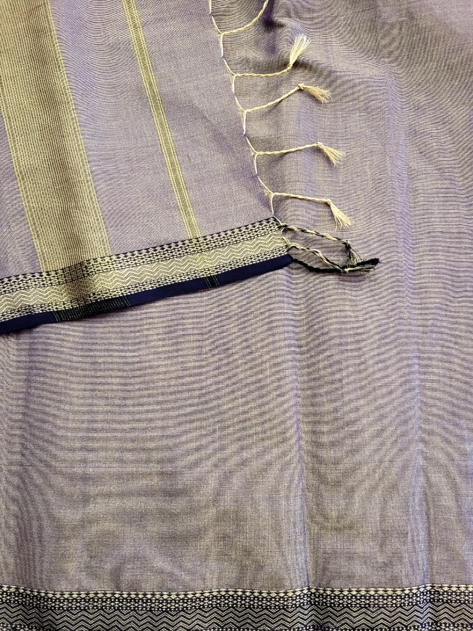 Lavendar Maheshwari Tissue Saree