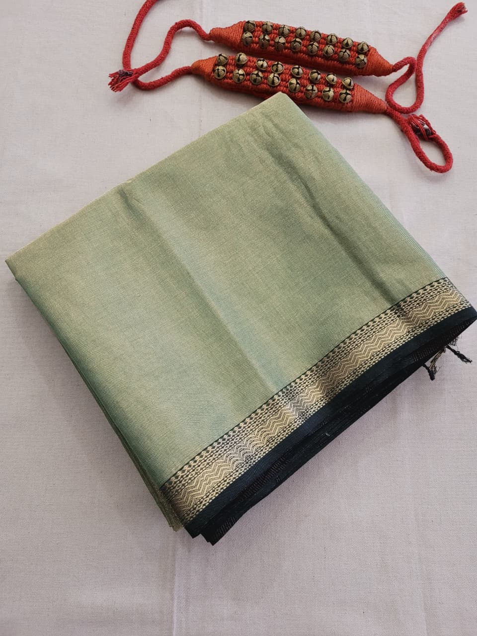 Mint Maheshwari Tissue Saree