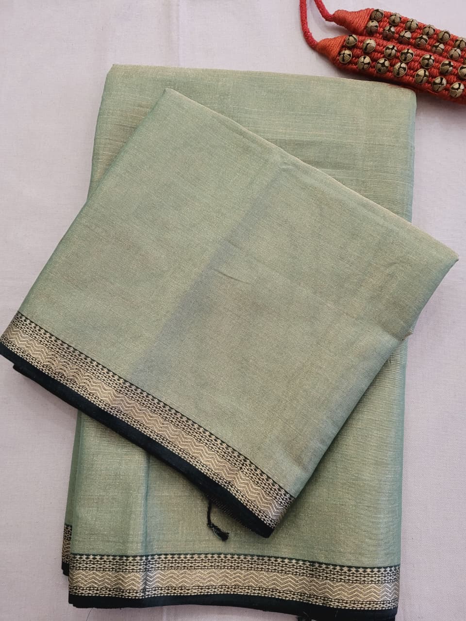Mint Maheshwari Tissue Saree
