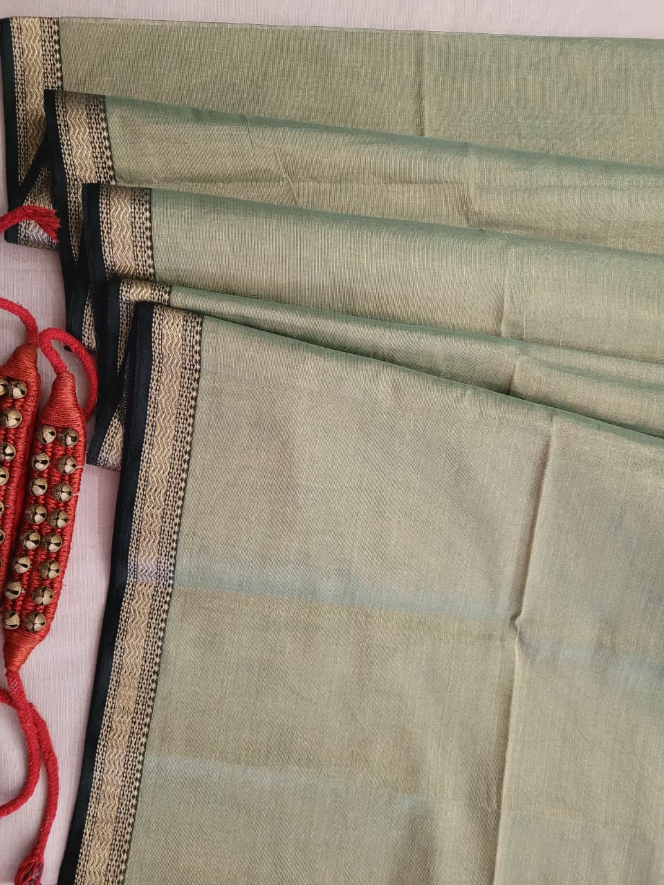 Mint Maheshwari Tissue Saree