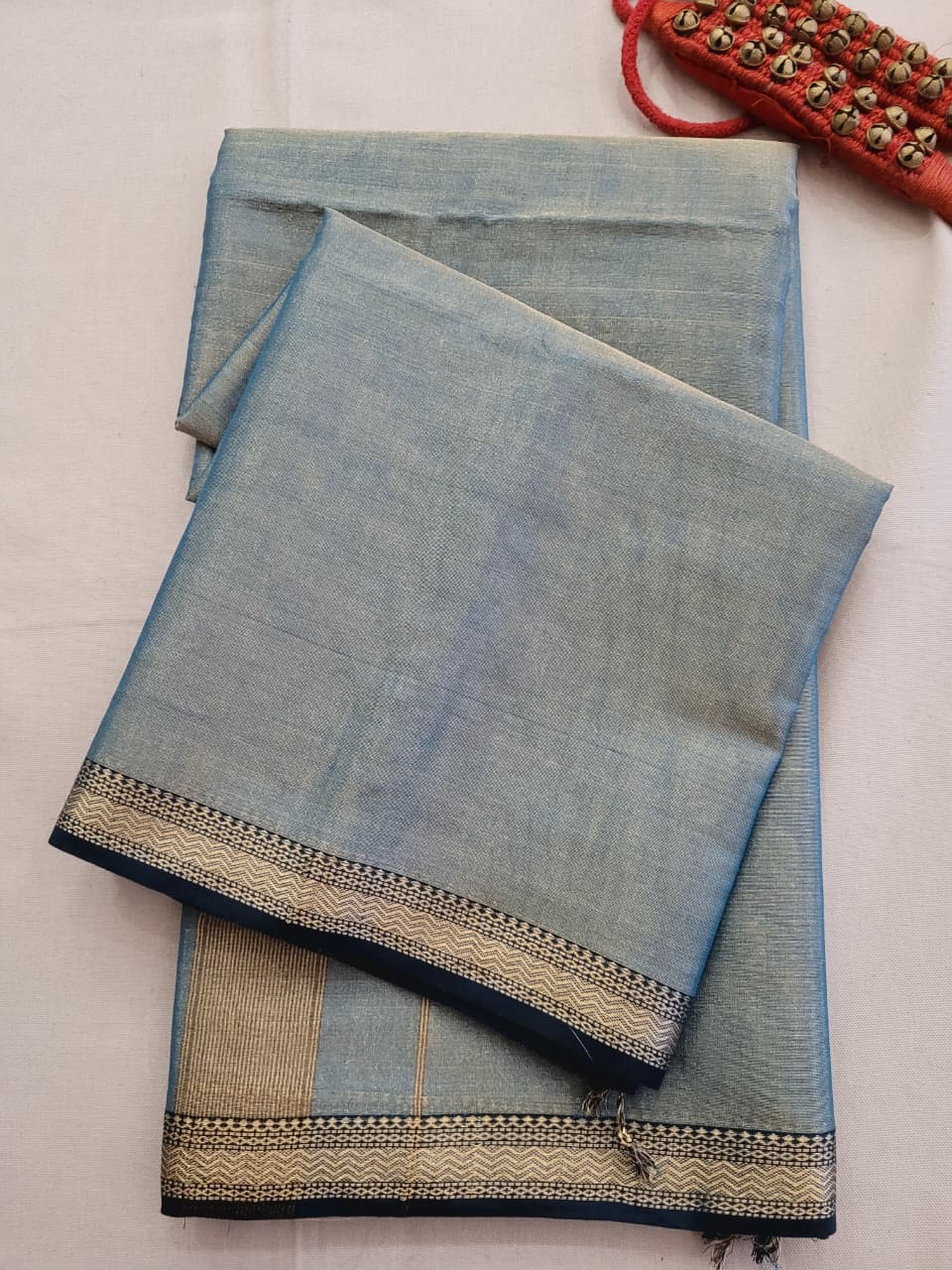 Blue Maheshwari Tissue Saree