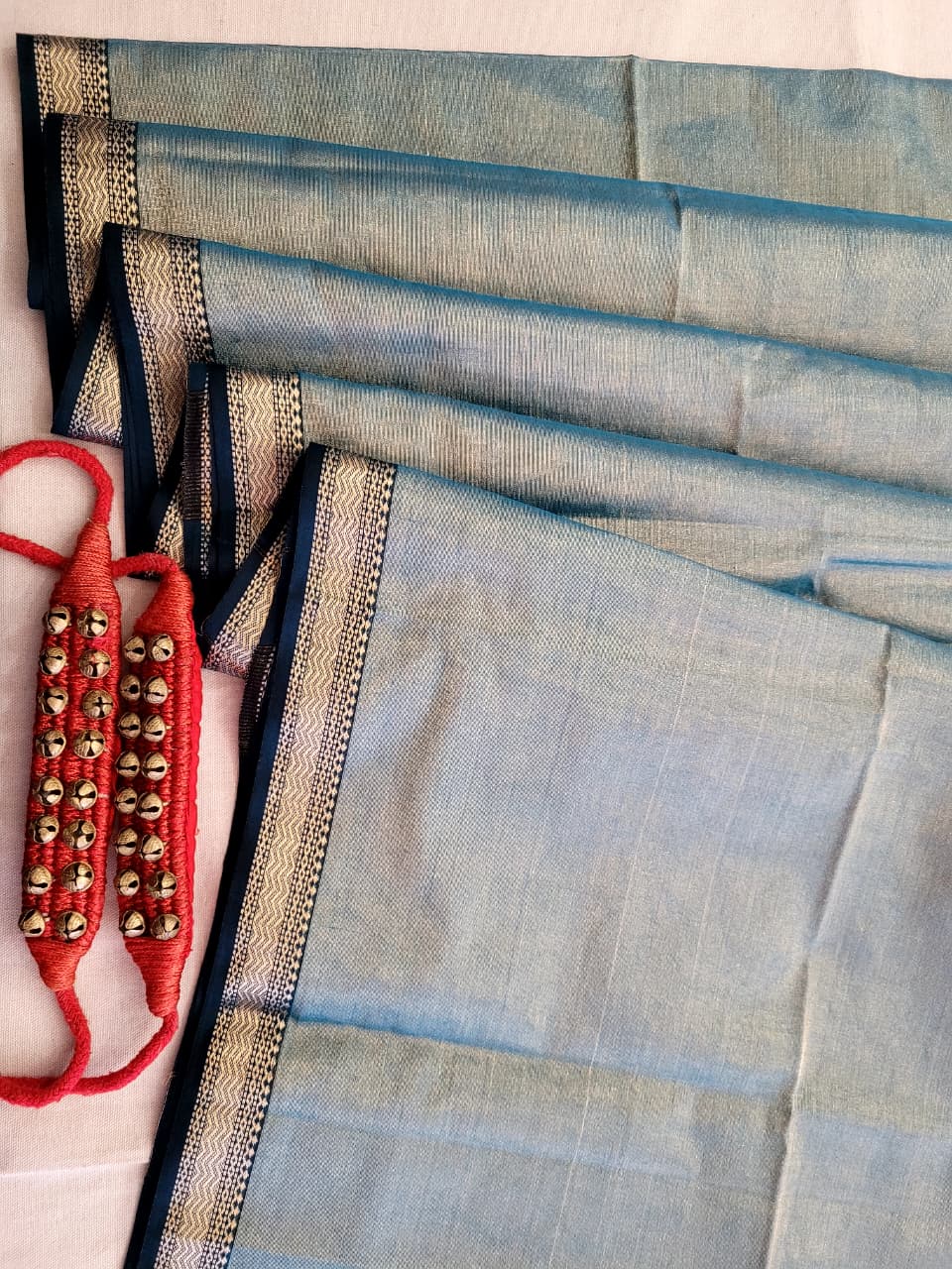 Blue Maheshwari Tissue Saree