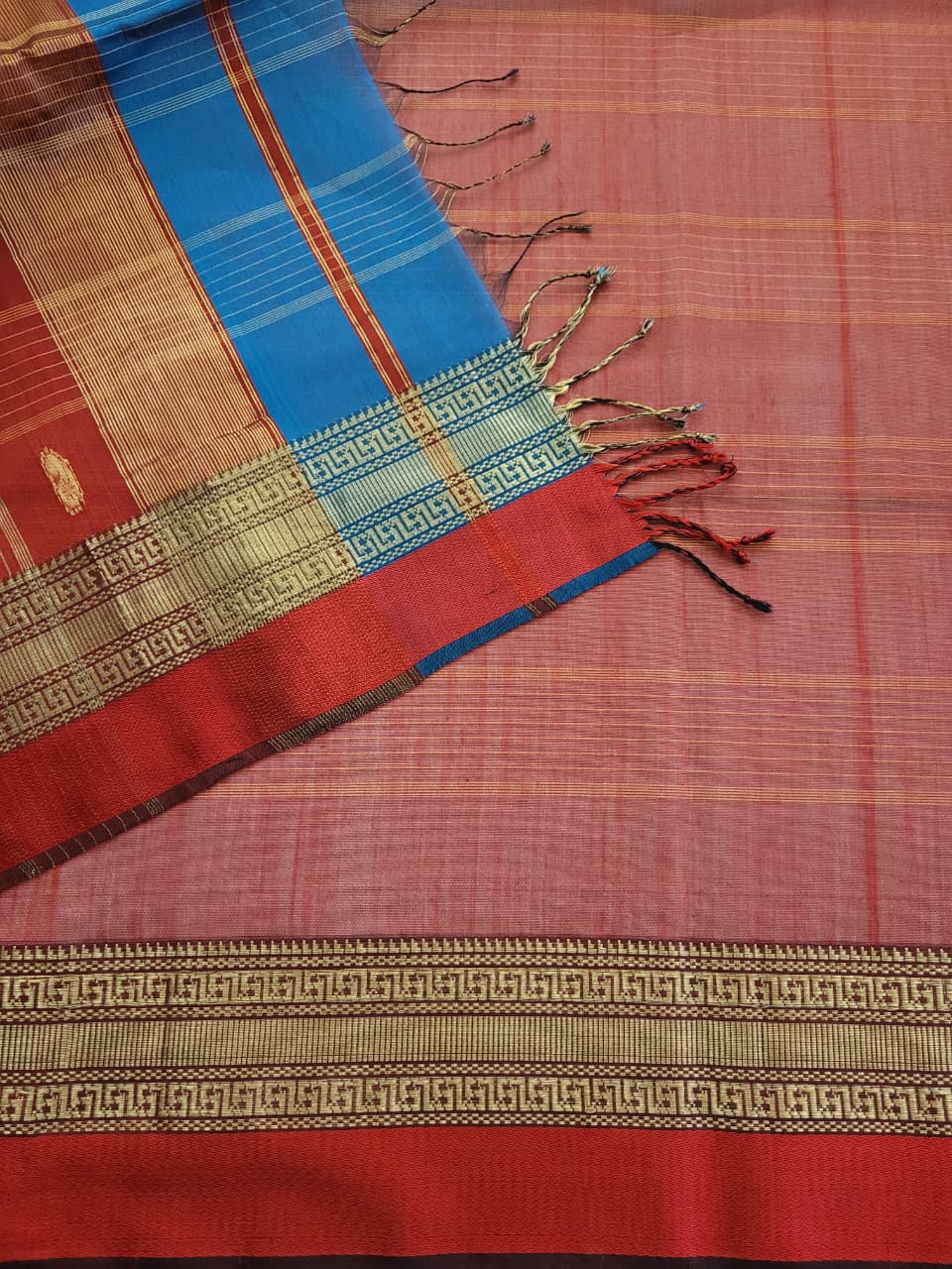 Teal Maheshwari Saree