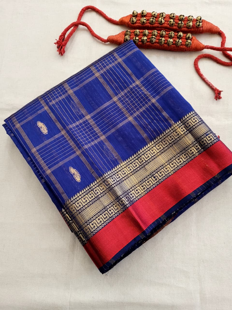 Navy Maheshwari Saree