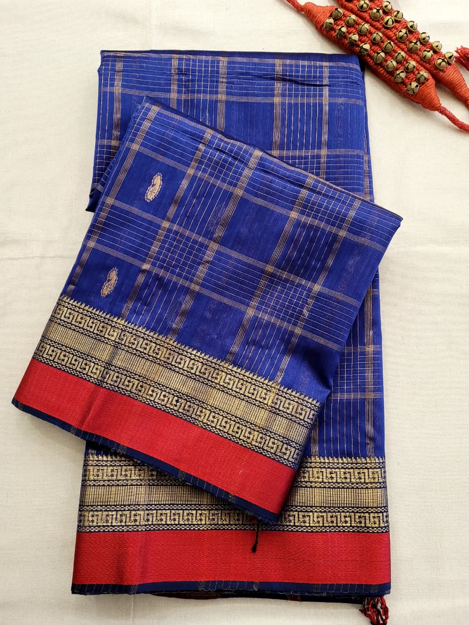 Navy Maheshwari Saree