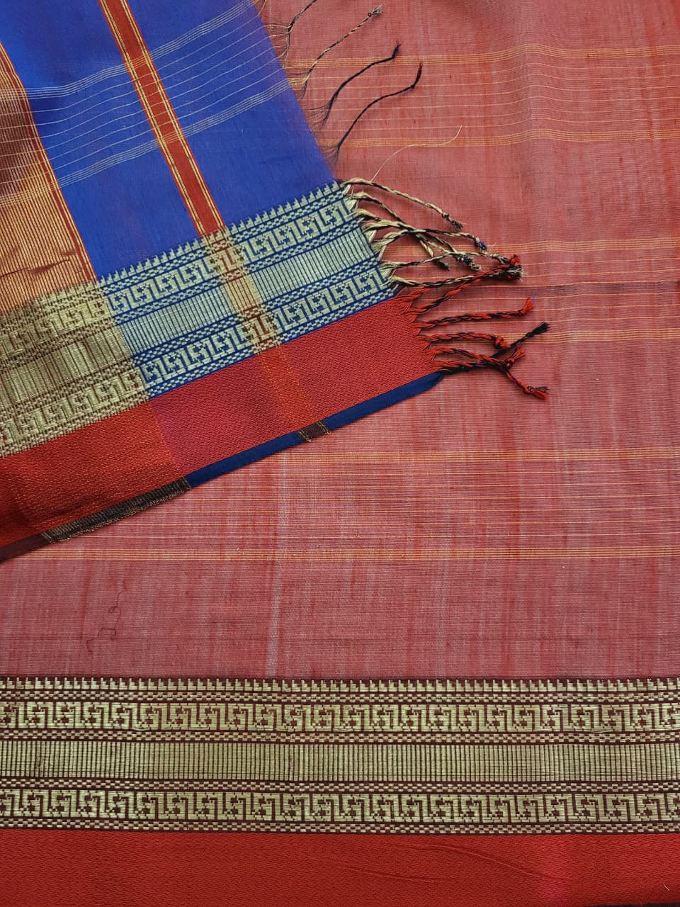 Navy Maheshwari Saree