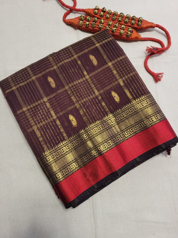 Brown Maheshwari Saree