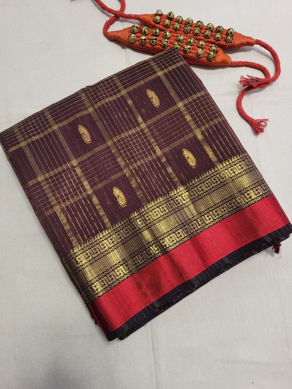Brown Maheshwari Saree
