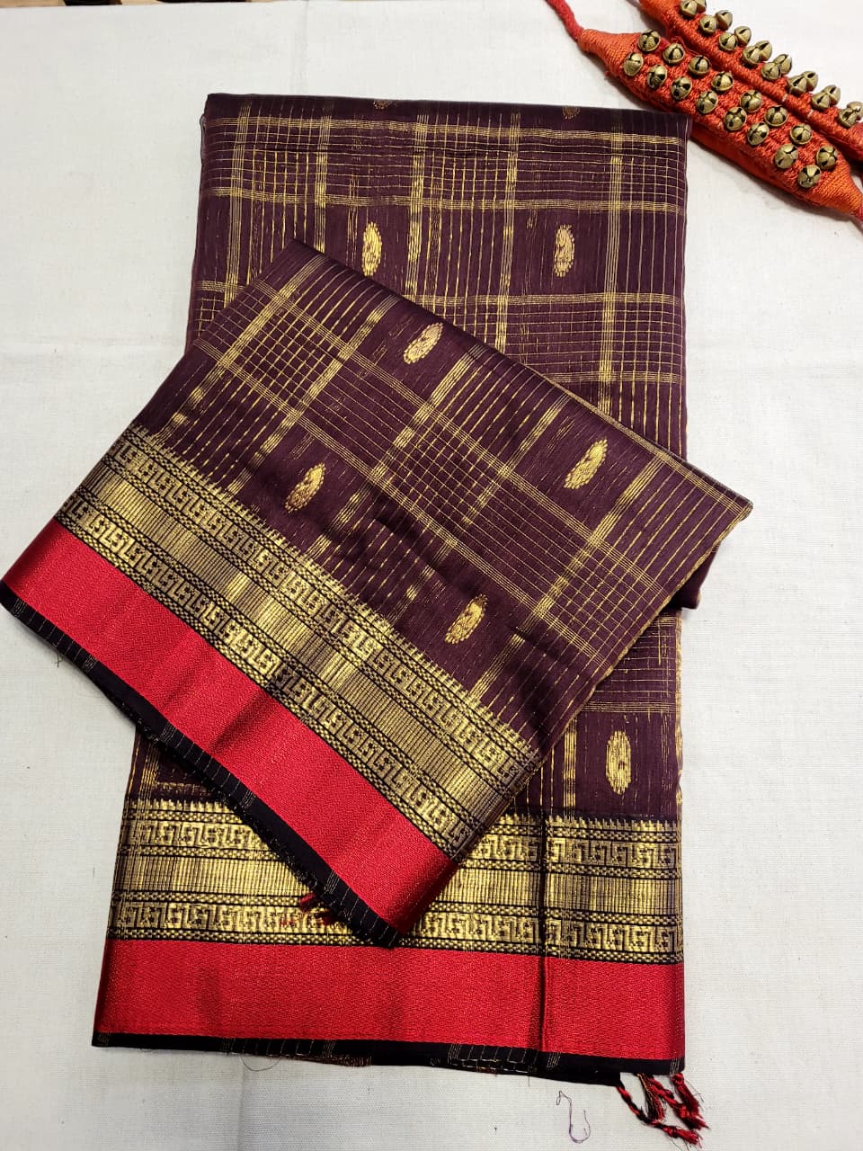 Brown Maheshwari Saree