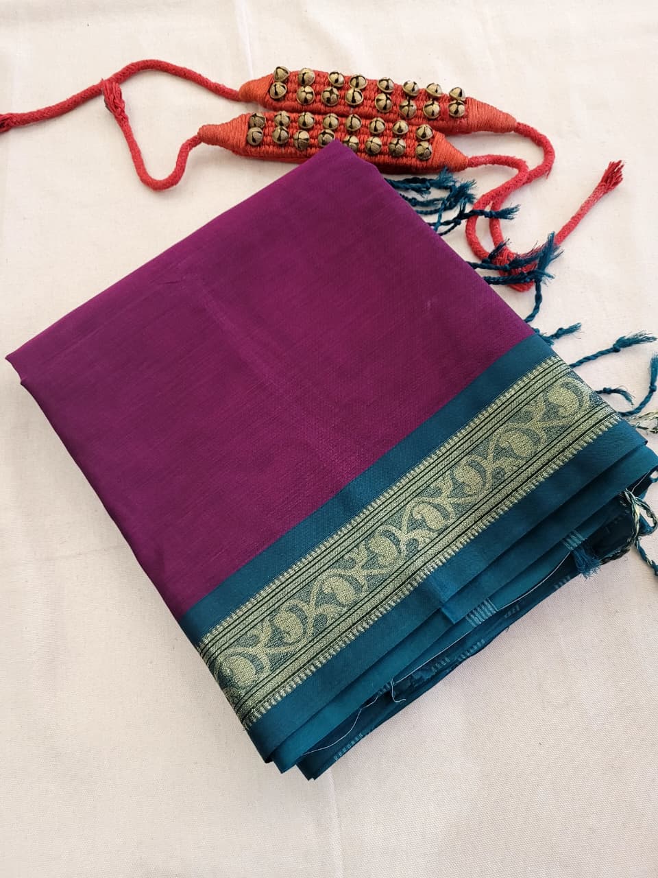 Purple Radha Cotton Silk Saree