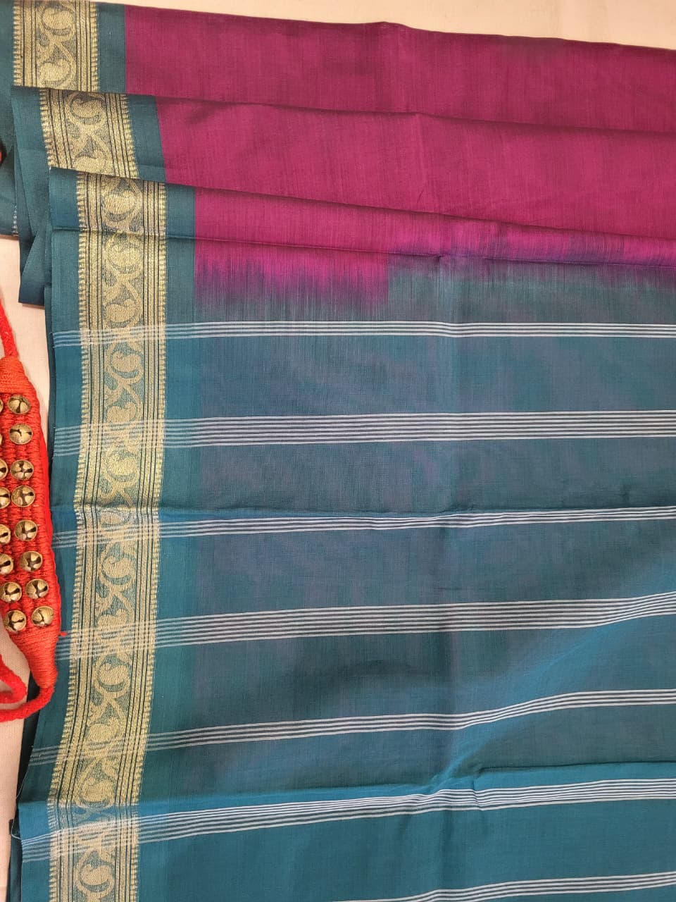 Purple Radha Cotton Silk Saree