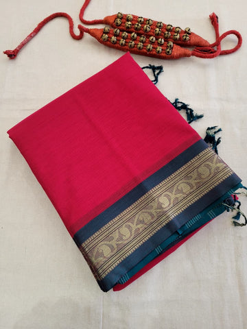 Pink Radha Cotton Silk Saree