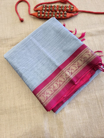 Gray Radha Cotton Silk Saree