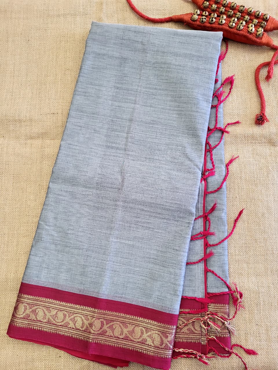 Gray Radha Cotton Silk Saree