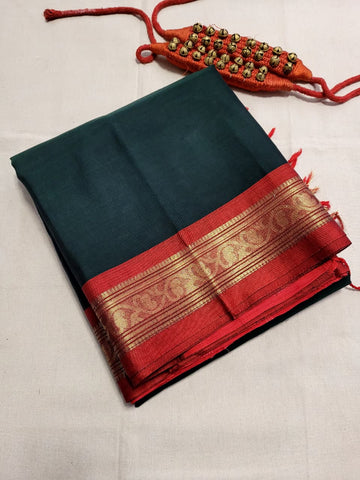 Black Radha Cotton Silk Saree