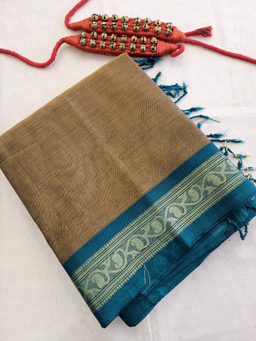 Brown Radha Cotton Silk Saree
