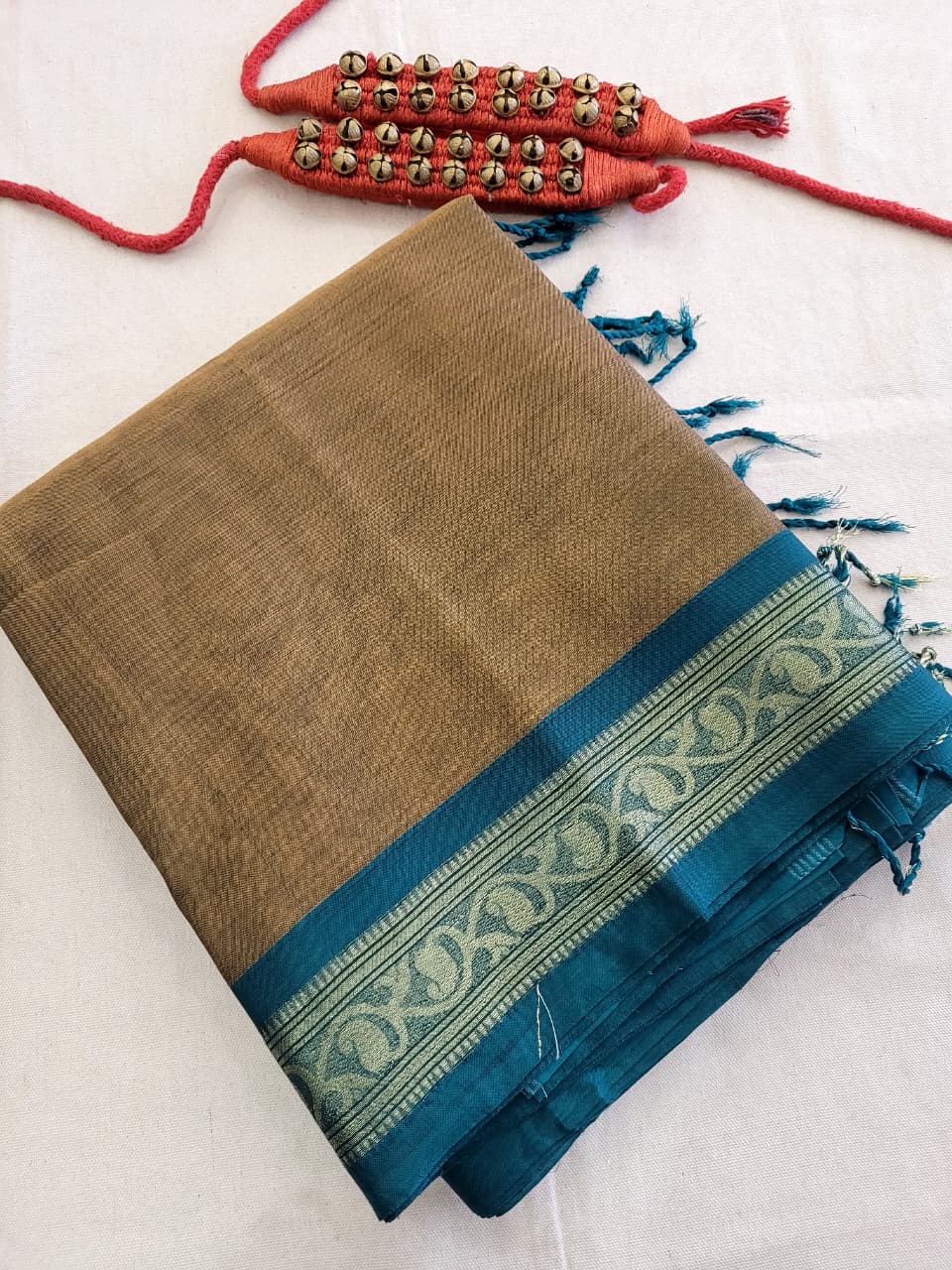 Brown Radha Cotton Silk Saree