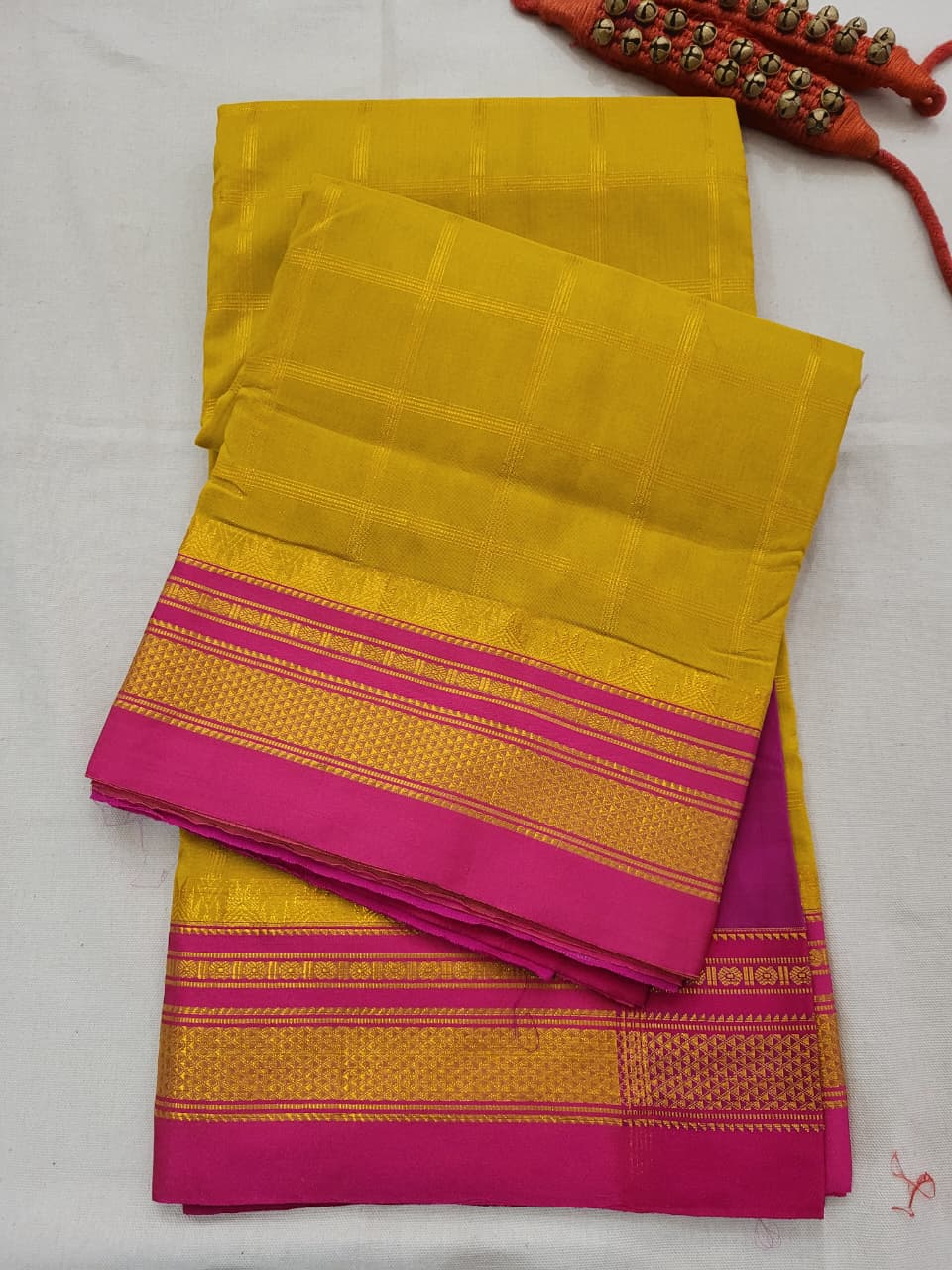 Yellow Rani Ilkal Saree