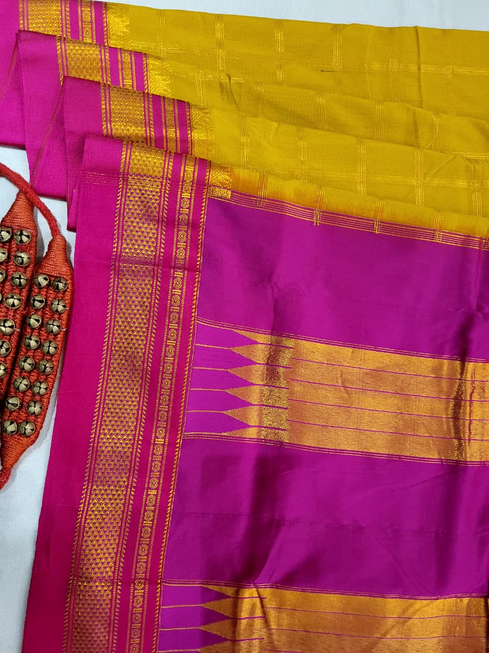 Yellow Rani Ilkal Saree