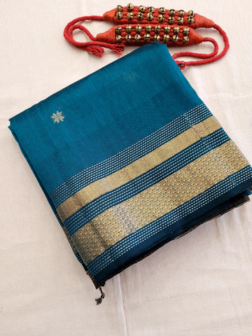 Blue Maheshwari Saree