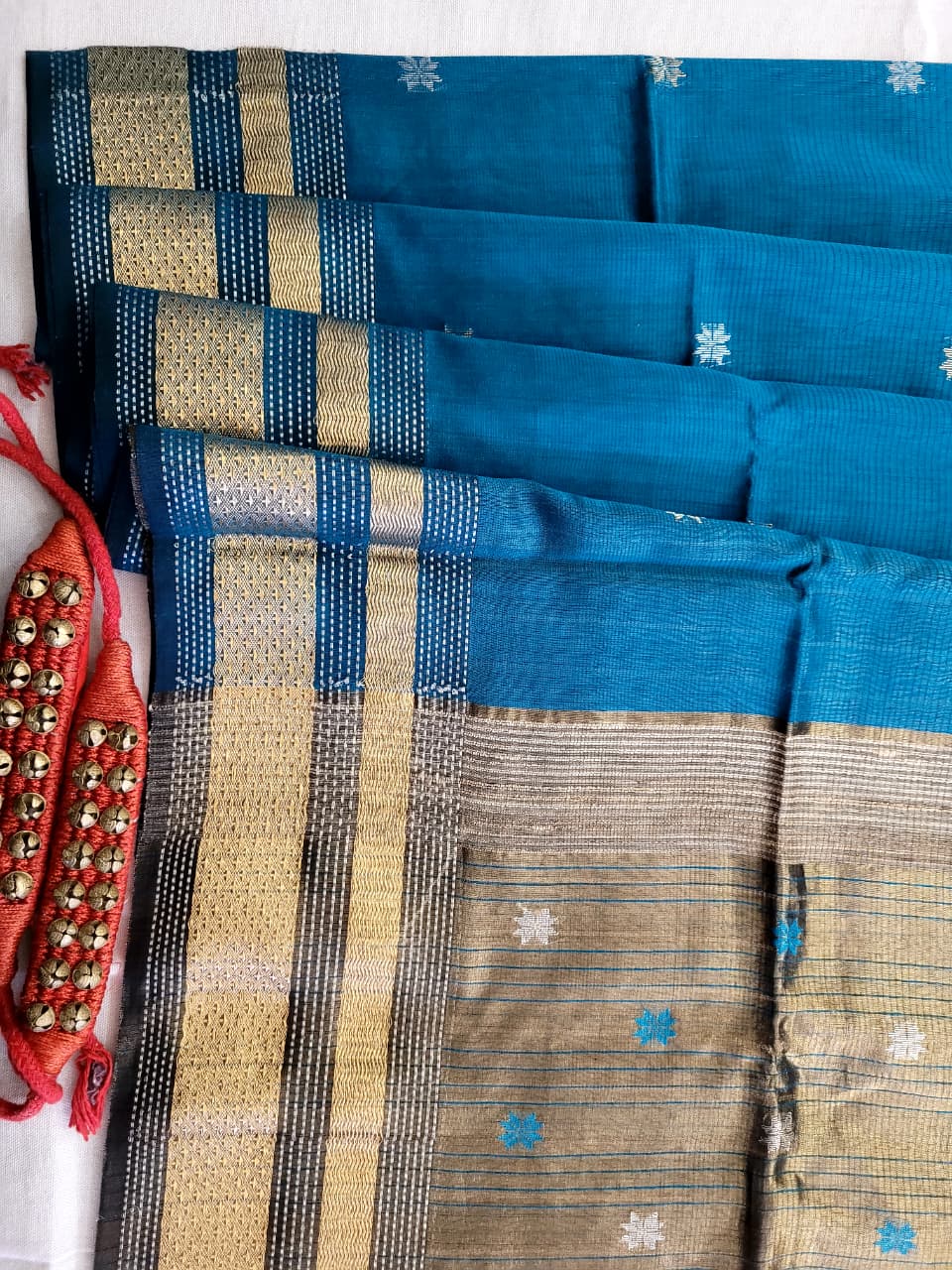 Blue Maheshwari Saree