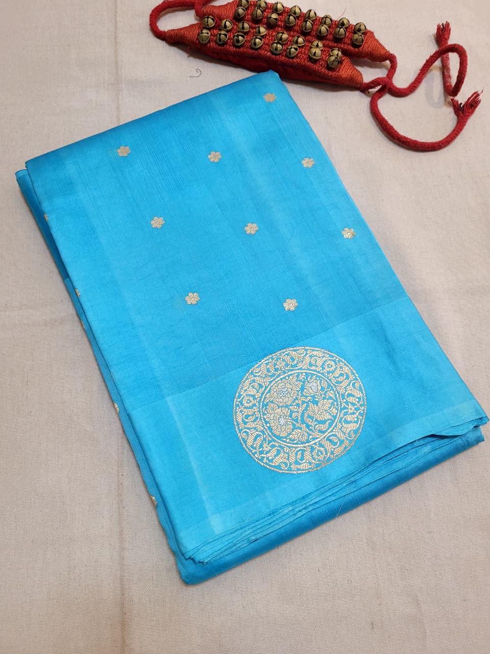 Blue Katan Banarasi Saree