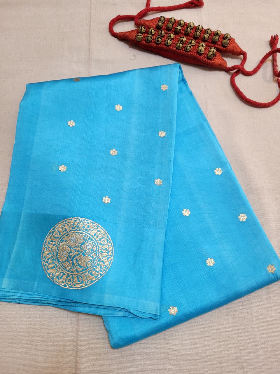 Blue Katan Banarasi Saree