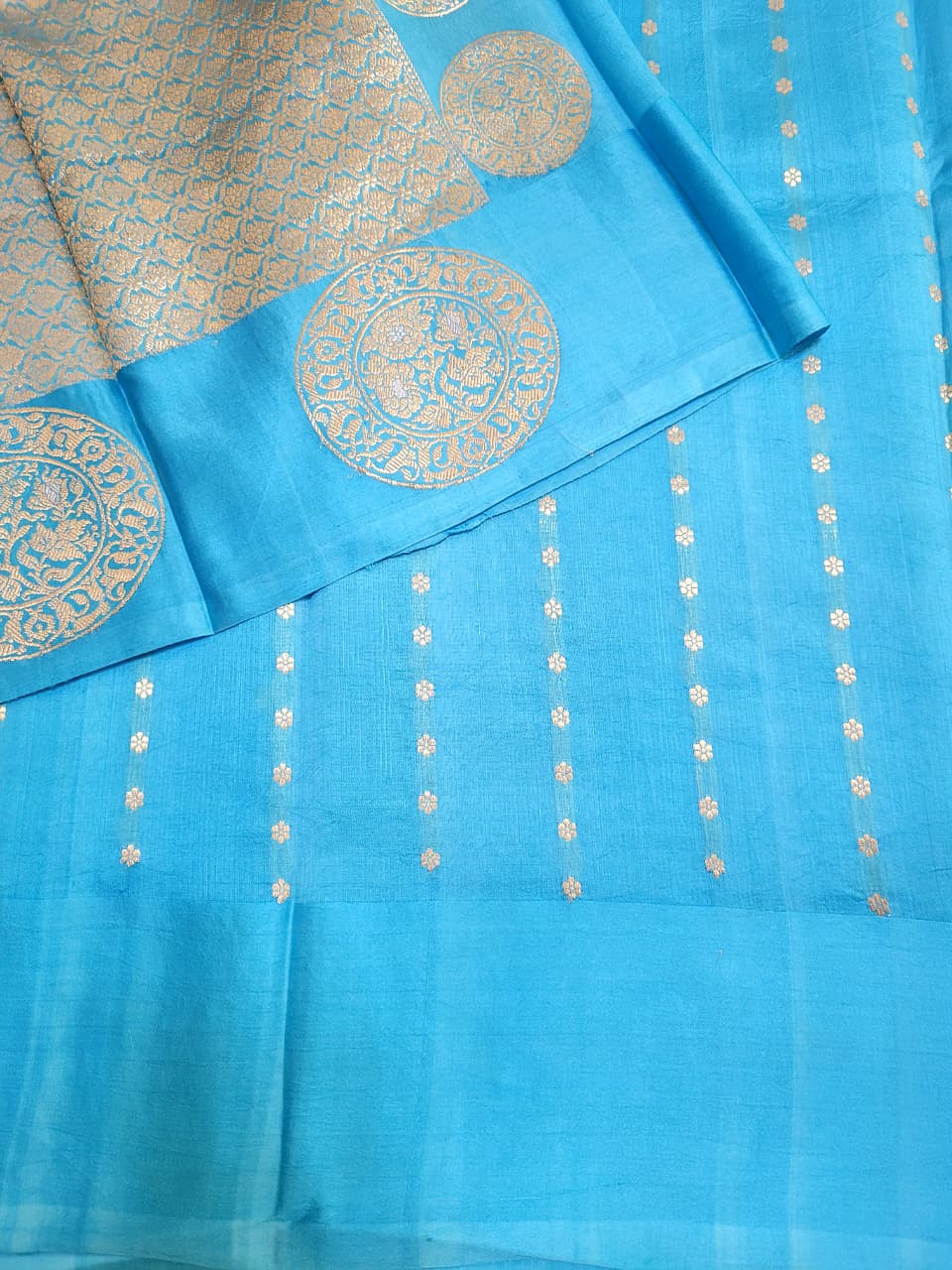 Blue Katan Banarasi Saree