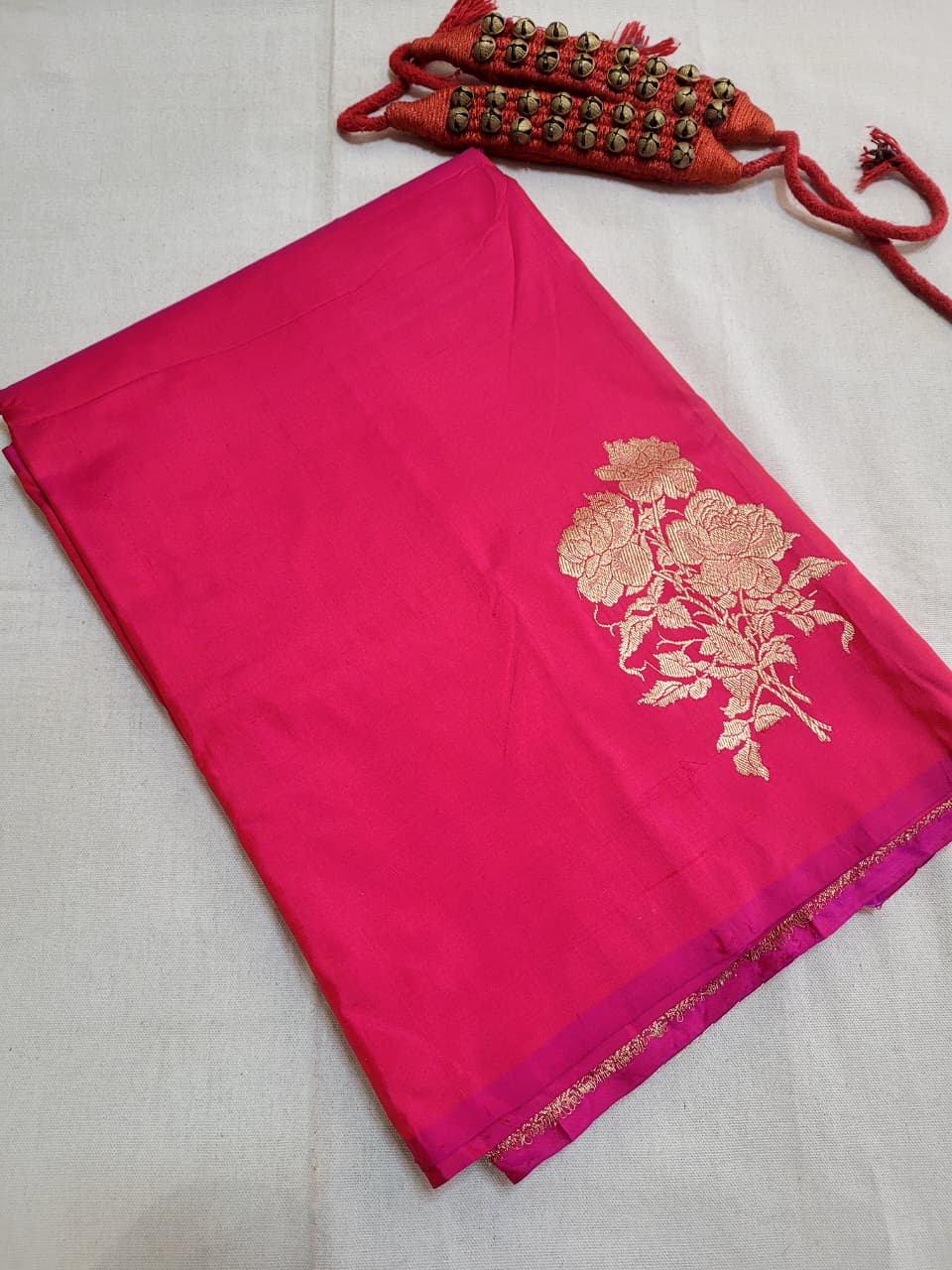 Red Katan Banarasi Saree