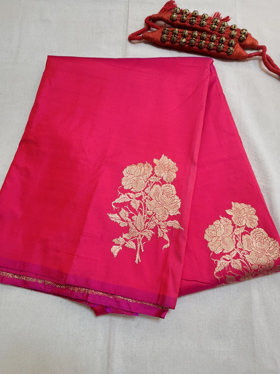 Red Katan Banarasi Saree