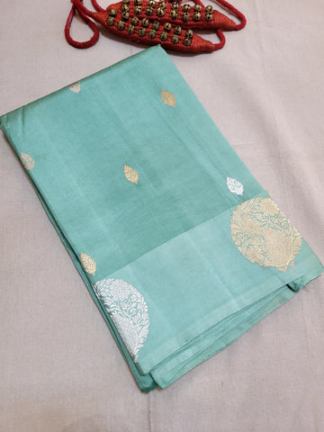 Aqua Katan Banarasi Saree