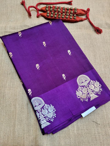 Purple Katan Banarasi Saree