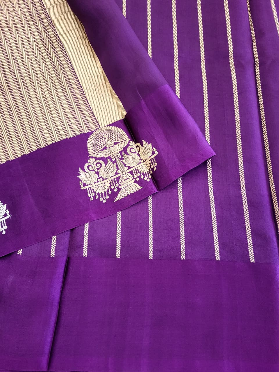 Purple Katan Banarasi Saree