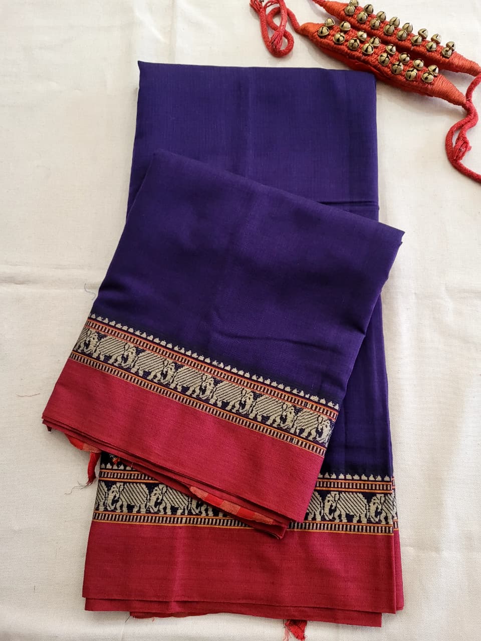 Navy Narayanpet Cotton Saree