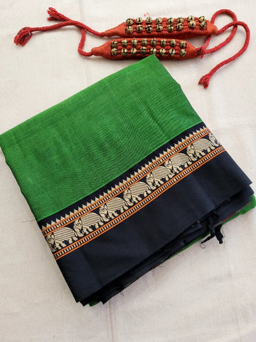 Green Narayanpet Cotton Saree
