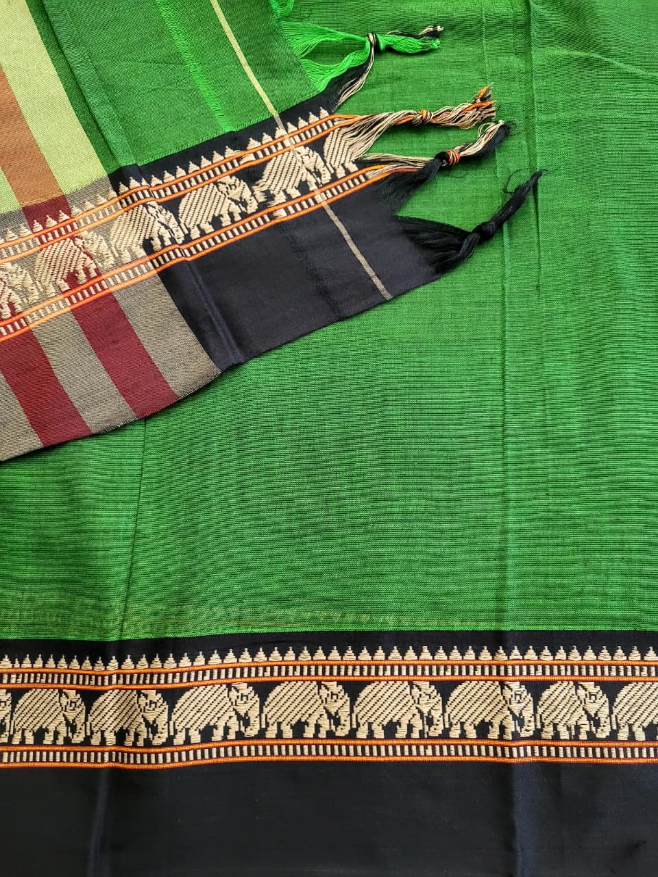 Green Narayanpet Cotton Saree