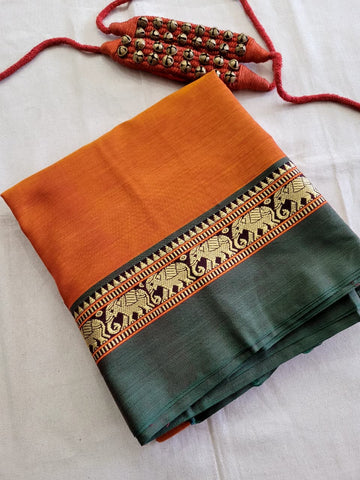 Saffron Narayanpet Cotton Saree