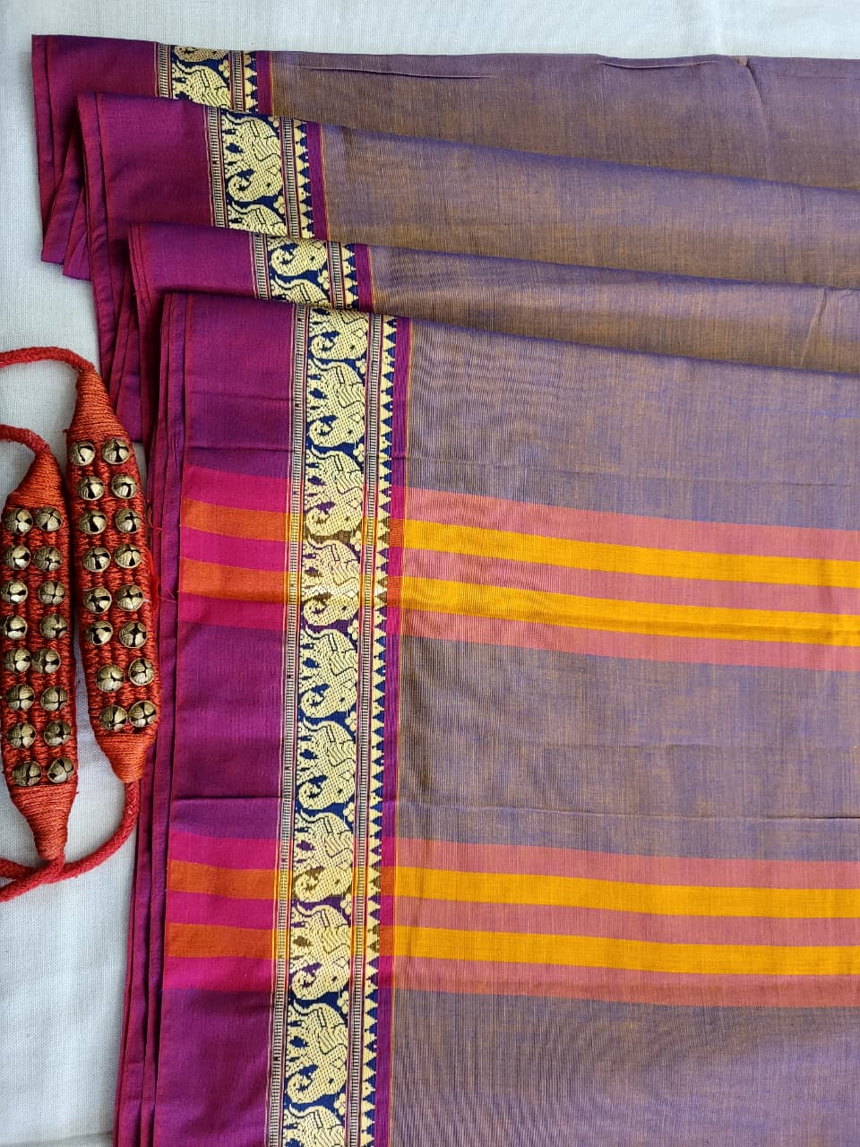 Pink2 Narayanpet Cotton Saree