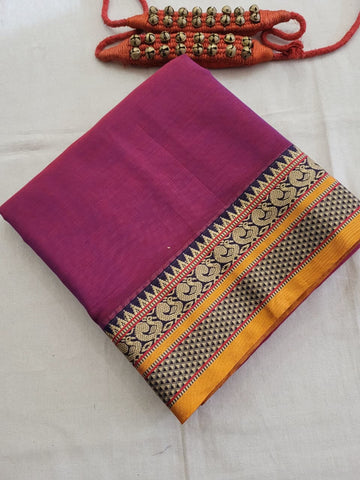 Pink Narayanpet Cotton Saree