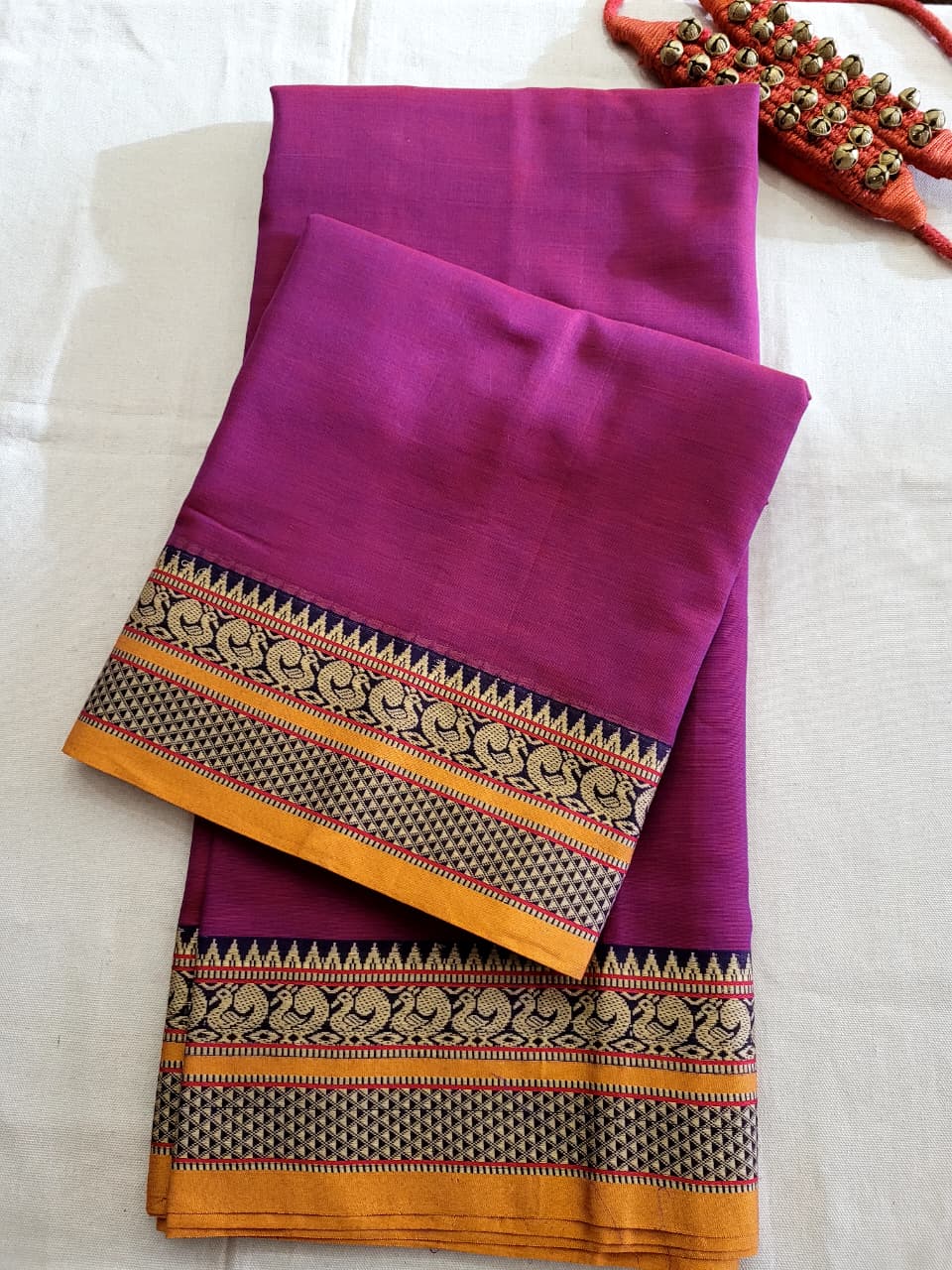 Pink Narayanpet Cotton Saree