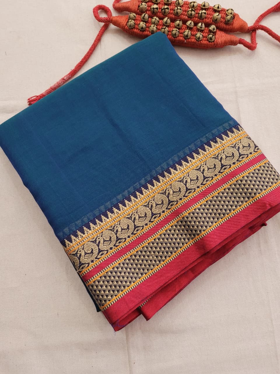 Blue Narayanpet Cotton Saree