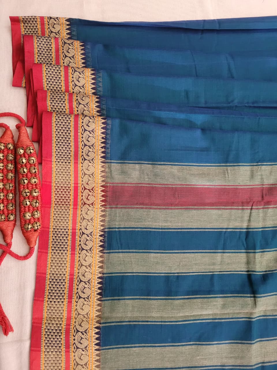 Blue Narayanpet Cotton Saree