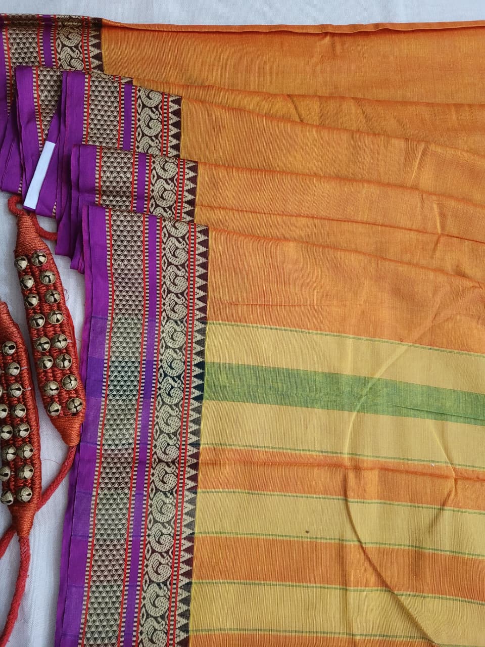 Orange Narayanpet Cotton Saree