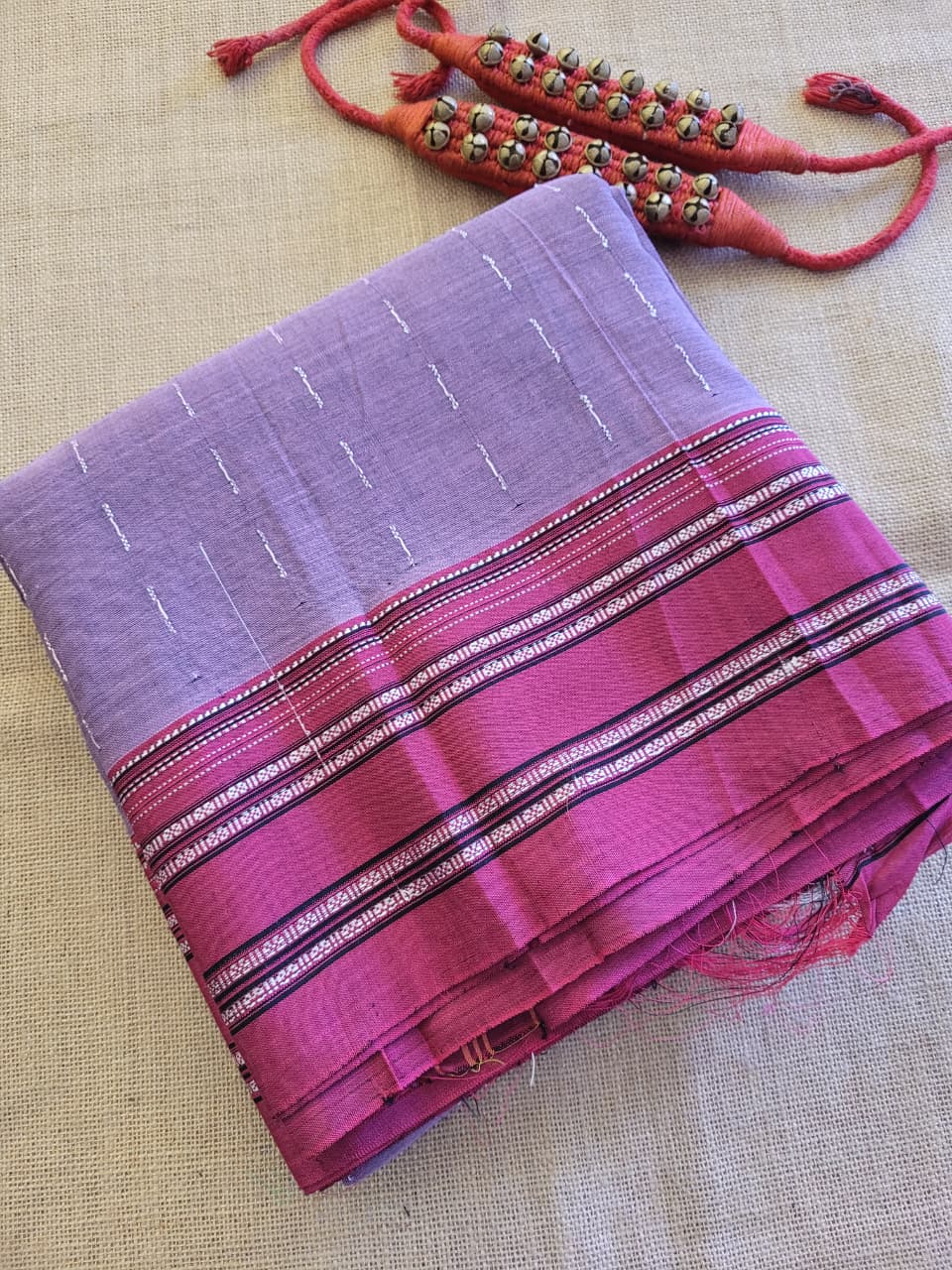 Lavender Ilkal Cotton Saree Silk Pallu