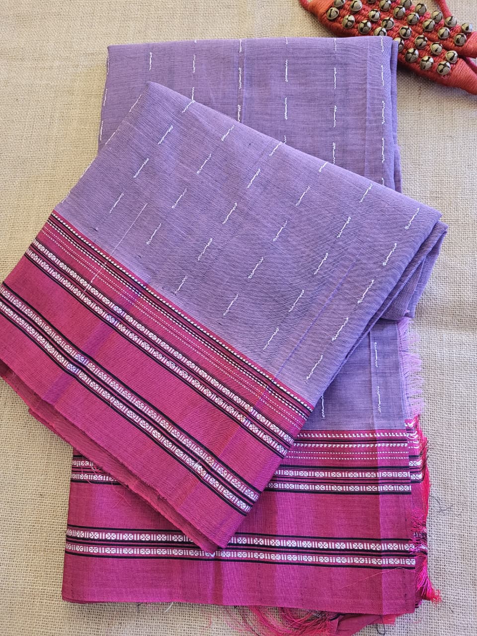 Lavender Ilkal Cotton Saree Silk Pallu