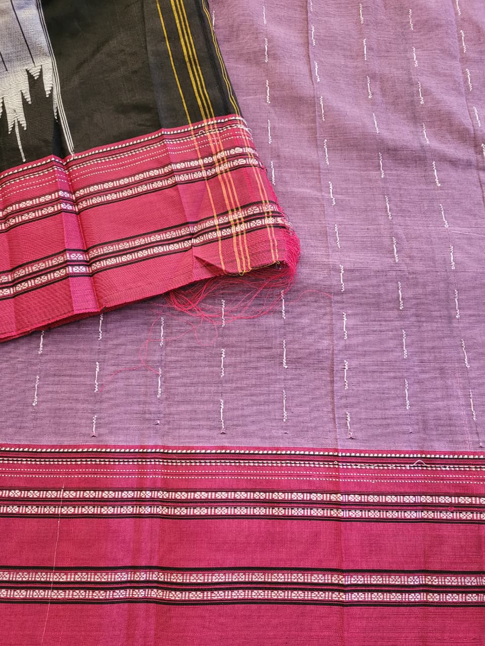 Lavender Ilkal Cotton Saree Silk Pallu